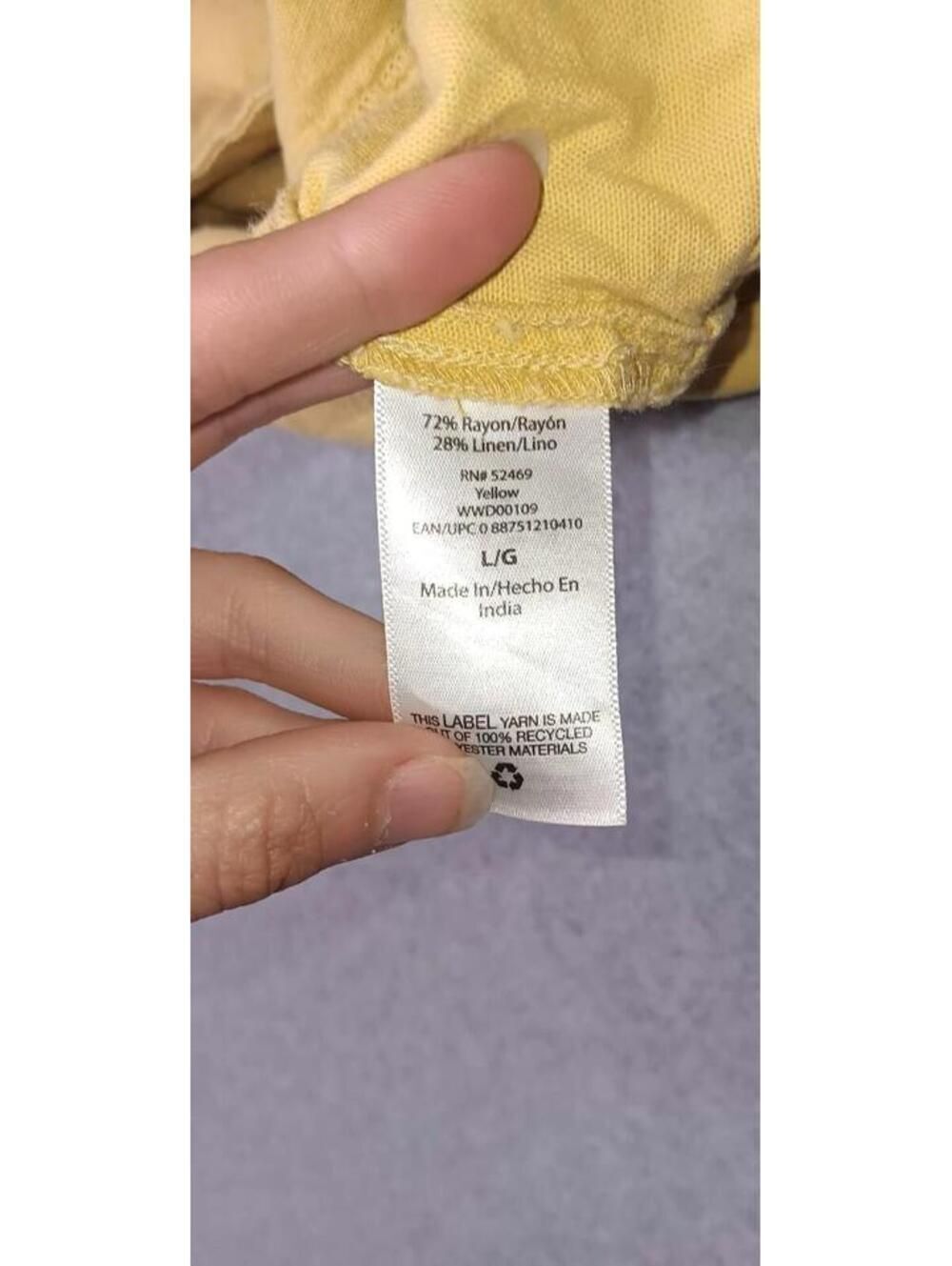 Free Assembly Sleeveless Linen Blend Blouse Womens Size Large Yellow Adjustable - Picture 5 of 11